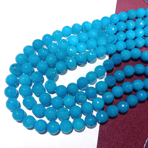 10mm Agate Beads Dark Aqua Blue 37 pcs