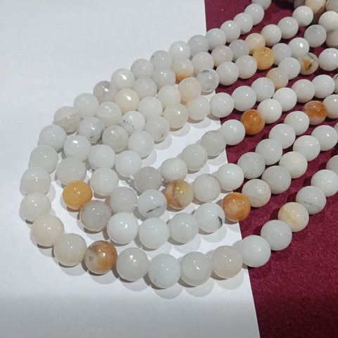 10mm Agate Beads White Texture 37pcs