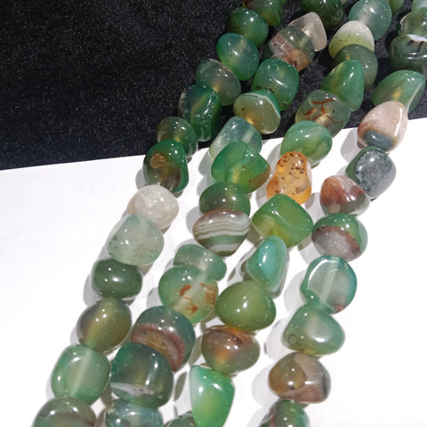 Tumble stone Beads shaded Green