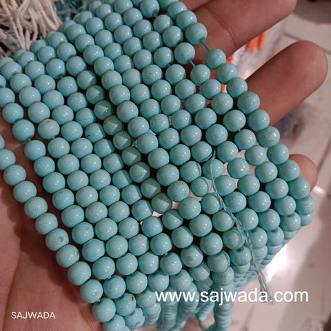 Turquoise Glass Beads 1 string