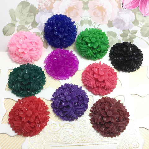 Round Flower Carving Brooch 60pcs