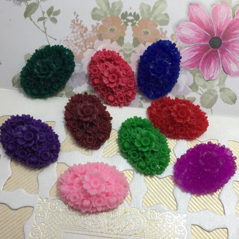 Oval Flower Carving Brooch 60pcs